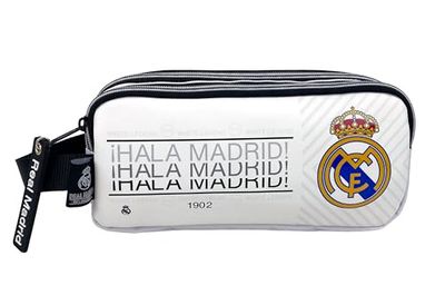 CyP Brands Real Madrid pennenetui, drievoudig, schoolmateriaal, wit, officieel product, Wit, Estandar