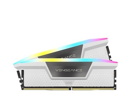 Corsair VENGEANCE RGB DDR5 32 GB (2x16GB) 6400MHz C32 Intel Optimised Desktop Memory (Dynamic Ten-Zone RGB Lighting, Onboard Voltage Regulation, Custom XMP 3.0 Profiles, Tight Response Times) Black