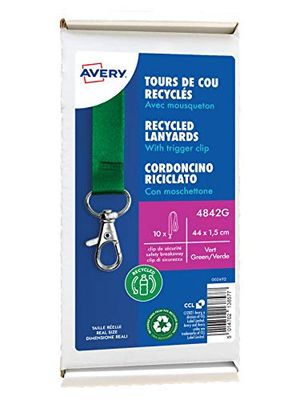 Avery – Låda med 10 handdukar med karbinhake 44 cm lång x 1,5 cm bred grön