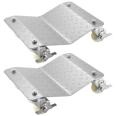 Mophorn Autowagen 30 x 38 cm, 2 stuks wagens voor parkeerplaats, capaciteit 500 kg, trailer mover voor auto