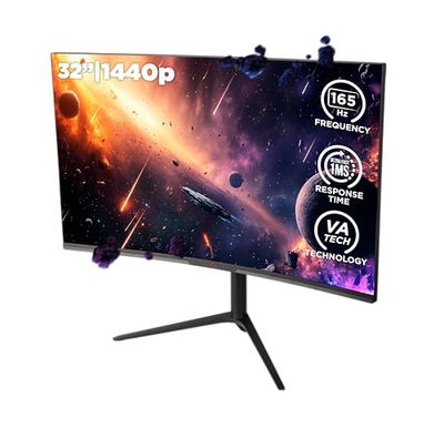 Konix Écran Gaming incurvé Cosmos 32" PC, PS5, Xbox - Résolution 2 560 x 1 440 px - 165 Hz - 1 ms - FreeSync - 2 x HDMI 2.0 - DisplayPort - Dalle VA