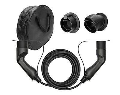 Sky Vision Cavo di Ricarica EV per Auto elettriche e Veicoli ibridi, Tipo 2 a Tipo 2, con Potenza di Uscita da 3,6 kW a 16 A, Cavo Mennekes con Custodia e 2 Supporti da Parete, 10 Metri