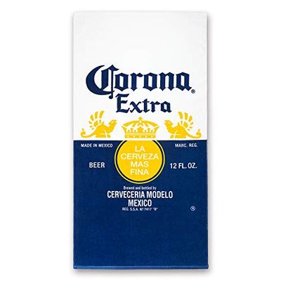 Corona Logo Beach Towel 30 x 60 inch 100% Cotton Beer Label Pool Towel, Travel, Camping, Lake (30" x 60", Blue)