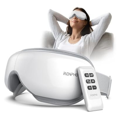 RENPHO Eyeris 1 - Eye Massager for Relax, Heated Eye Massage Mask with Remote, Heat, Vibration and Bluetooth Music, Eyes Mask for Sleeping, Dry Eyes, Birthday Gifts for Women & Men