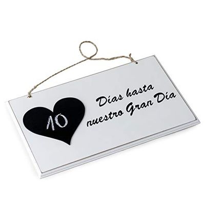 Mopec Table Chalkboard Days Until Our, Wood, white, 3 X 25 X 15 CM