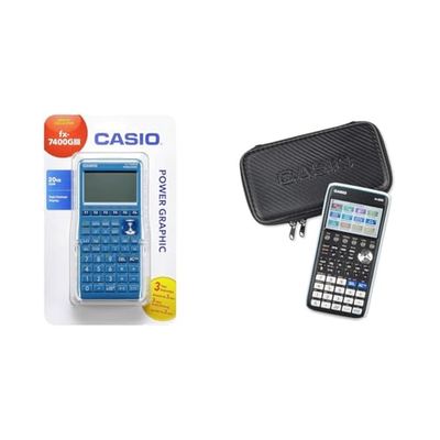 Casio FX-7400GIII Calcolatrice grafica Ciano Display (cifre): 21 batterie (L x A x P) 87,5 x 21,3 + Casio Custodia Protettiva per Calcolatrice Grafica Casio