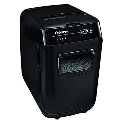 Fellowes Automatisk dokumentförstörare AutoMax 200M – upp till 200 ark samtidigt (mikropartiklar, P-5), 1–3 användare
