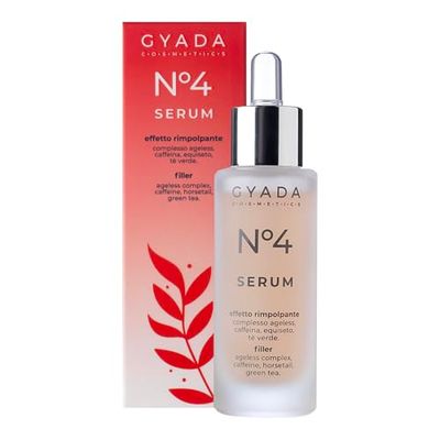 GYADA COSMETICS, Siero Viso N.4 Effetto Rimpolpante, per Pelli Mature e Rilassate, Siero Viso Antirughe per una Pelle Compatta ed Elastica, con Acido Ialuronico e Aloe Vera, 30 ml