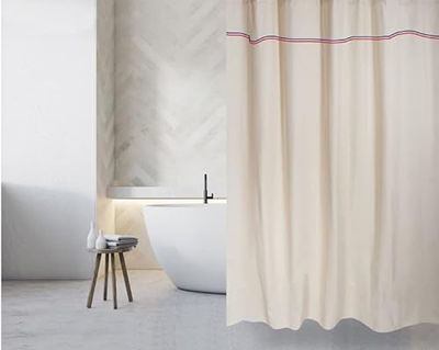 MSV Cotton Shower Curtain 180 x 200 cm Elegance 200 x 180 cm