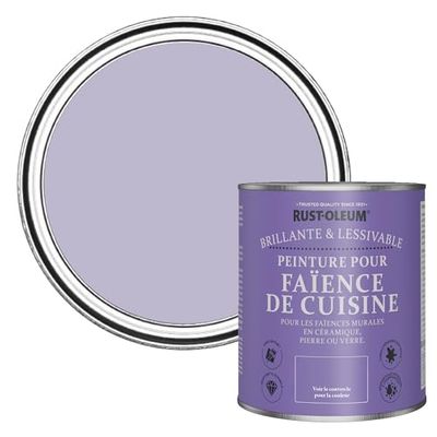 Rust-Oleum Peinture Violette Résistante à l'eau pour Faïence de Cuisine, Finition Brillante - Glycine 750ml