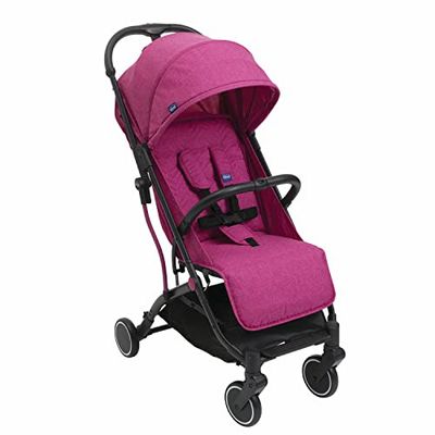 Chicco Trolley Me Kinderwagen - Compacte Buggy - Opvouwbaar - Verstelbare rugleuning - Ultralicht - Baby Wandelwagen met Trolleysysteem, Regenhoes & Uittrekbare Kap - tot 15 kg - Roze