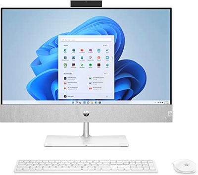 HP Pavilion 24-ca0000ss 23,8 inch All-in-One PC, draadloos toetsenbord en muis - (AMD Ryzen 5 5500U, 16 GB DDR4-SDRAM, 512 GB SSD, Windows 11 Home), wit