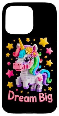 Unicorn Lover Master Builder Building Bricks Blocks Toy Kids Case for iPhone 15 Pro Max
