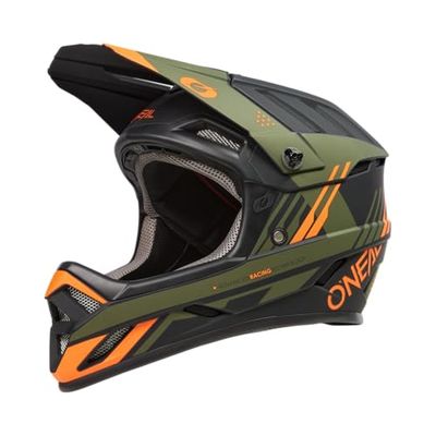 O'NEAL Strike Casque Unisex-Adult, Black/Orange/Olive, XL