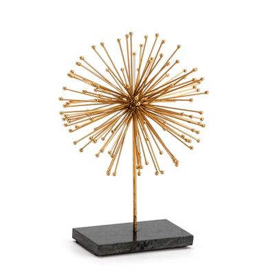 APLIQUE 26X12X33 METAL DORADO/MARMOL ARTIFICIAL BLANCO