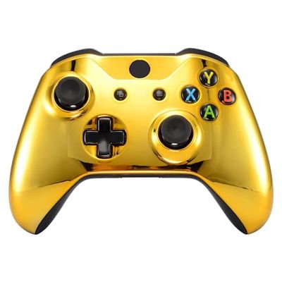 eXtremeRate Krom Guld Frontkåpa Skal Frontplatta för Xbox One S & för Xbox One X Controller - Controller Ingår INTE