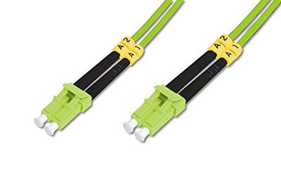 DIGITUS DK-2533-02-5 – Glasvezelkabel OM5 – 2 m – LC naar LC – Duplex Glasvezelkabel – 1/10/40/100 Gbit/s – MM Multimode Glasvezel LAN-Kabel – Vezeltype: 50/125 µ – Limoengroen (Lime Green)