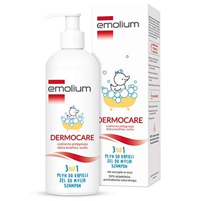 Emolium Dermocare 3in1 - Liquide De Bain, Gel Nettoyant, Shampoing - 400 ml