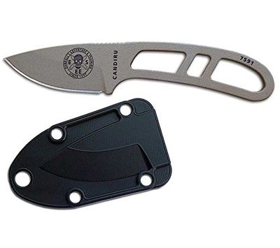ESEE CAN-DE Dark Earth, outdoor mes voor volwassenen, lengte lemmet: 5, 8 cm, type lemmet: Sheepsfoot, Candiru, normaal