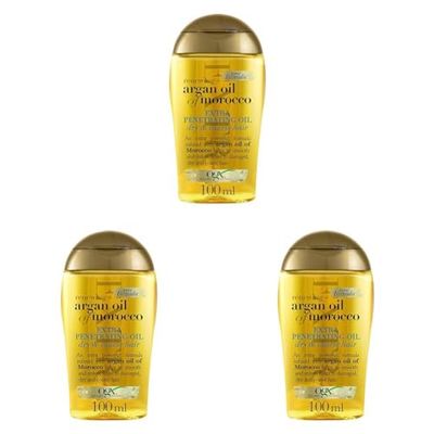 OGX Argan Oil of Morocco Extra Penetrating Hair Oil For Dry and Damaged Hair, 100 ml (Pack of 3)