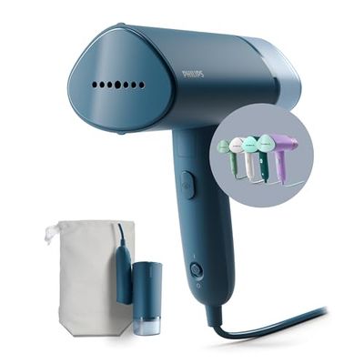 Philips Serie 3000 Stiratrice verticale a vapore - 1000 W, 20 g/min di vapore, Serbatoio dell'acqua estraibile da 100 ml, Piastra in plastica, Blu (STH3000/20)