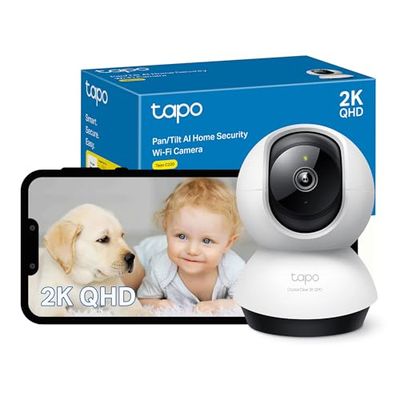 Tapo C220 2K Pan/Tilt Indoor Camera , WiFi Security Camera, AI Detections, Customizable Privacy Mode, 2-Way Audio, Night Vision, Cloud and Local Storage, Works With Alexa and Google, No Monthly Fee