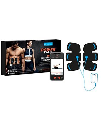 Bluetens Unisex-Adult Power Pack Elektrostimulator mit Bauchmuskelset, weiß, schwarz, Little