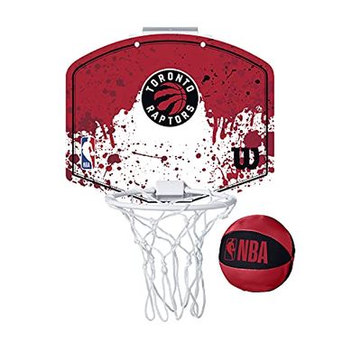 Wilson Minicanestro da Basket NBA TEAM MINI HOOP, Plastica, Bianco/Rosso (Toronto Raptors)