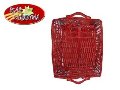 CESTO VIMINI RETT. 56x43x13cm ROSSO