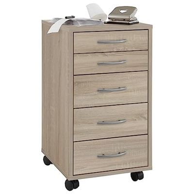 FMD furniture 336-001E, bijzetdoos in uitvoering eikenimitatie, afmetingen ca. 33 x 63,5 x 38 cm (bxdxh), spaanplaat met melaminehars.