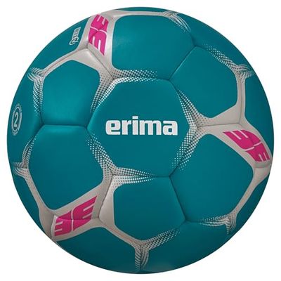 Erima FLASH Duro Pallone da Pallamano (7202503), turchese/grigio, 3