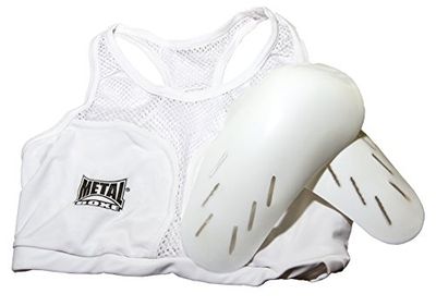 Metal Boxe Brassiere avec Coques PROTEGE POITRINE Femme, Blanc, L