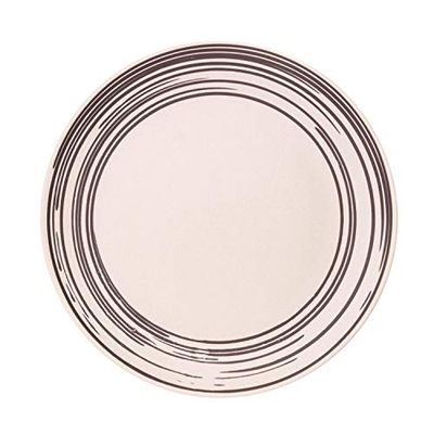 Canvas Home Salamanca Dinner Plate, Black and White Stripe- Pack of 4