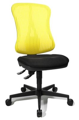 Topstar Head Point SY ergonomische bureaustoel, bureaustoel, verzonken zitting (in hoogte verstelbaar), stoffen bekleding geel/zwart