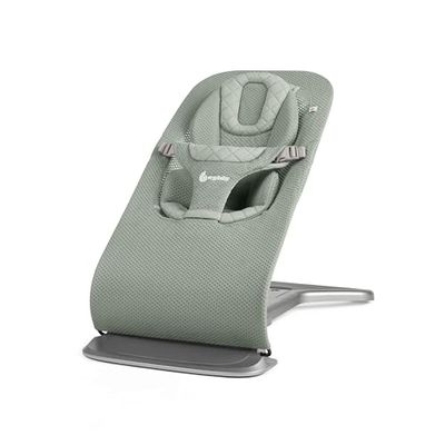 Ergobaby Evolve Bouncer Mesh, 3-in-1, ergonomische hangmat voor pasgeborenen vanaf de geboorte, ademende babyschommel met inzetstuk voor pasgeborenen (2,5 kg - 13,2 kg), Sage Green