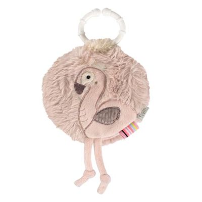 Fehn Livre en tissu Flamingo - Livre d'or avec motifs naturels : 6 pages avec des matériaux et des fonctions passionnantes pour se sentir, saisir et émerveiller - un compagnon idéal pour la maison et