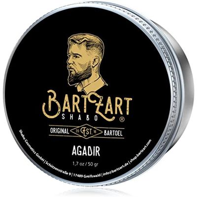 BartZart Agadir beard wax with musk scent I 50g beard balm for men I beard balm with argan oil for healthy growth I beard wax directly from the barber