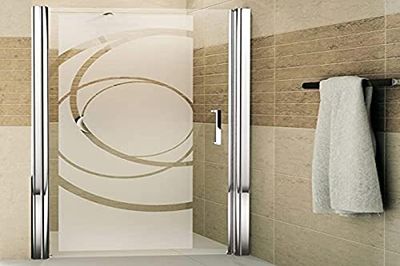 Stickers voor douchedeur, gebogen design, wandsticker, badkamer, zelfklevend, decoratie voor badkamer, 95 x 35 cm