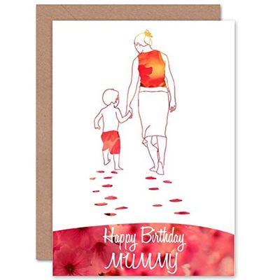 Wee Blue Coo CARD BIRTHDAY HAPPY MUMMY MUM MOTHER CHILD FLOWERS GIFT