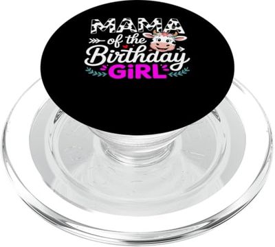 Mamá del cumpleaños, niña, vaca, mamá, mujer, niña, vaca PopSockets PopGrip para MagSafe