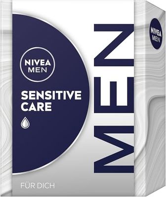 NIVEA MEN Sensitive Care, set regalo, set per la cura della pelle sensibile, confezione regalo con doccia curativa, crema per la cura del viso e deodorante per uomo
