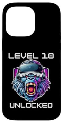 Livello 10 Sbloccato Divertente Video Gamer 10 ° Compleanno Custodia per iPhone 14 Pro Max