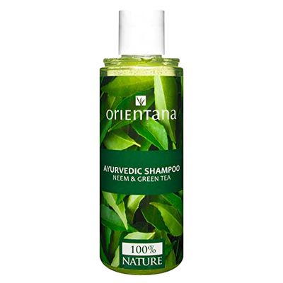 Orientana - Natural Hair Shampoo Neem & Green Tea | Vegan Sulphate Free | Anti Dandruff & Hair Loss | Cleansing Volumizing Hydrating | Itchy Scalp & Antibacterial |Oily Hair - 210ml