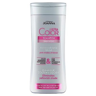 Joanna Ultra Color - Shampoo For Pink Shades Of Blond - Strengthening Revitalising Hair Shampoo - Colour Refreshing & Hair Care - Neutralises The Yellowish Tint - Restores Full Shine - 200 ml