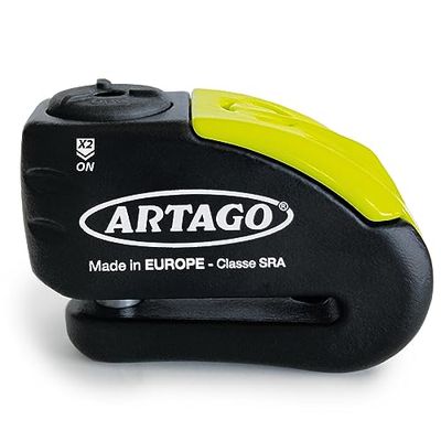 ARTAGO 30 x 10 Cadeado de motocicleta de alta gama, anti-roubo de disco 2 em 1 sem / com alarme Don't Touch 120 dB, homologado para senhora e Sold Secure, anti-broca de 5 mm, fecho duplo 10 mm aço