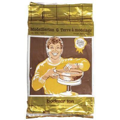 Rayher 36003220 Bodmer argilla G, fein, 2,2 kg, terracotta