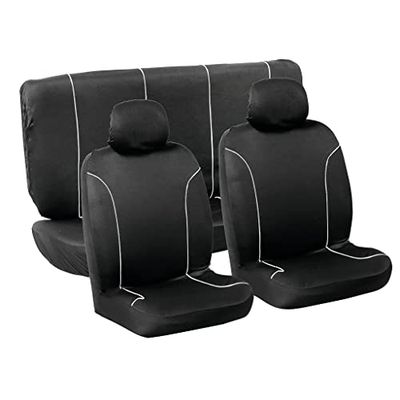 Les Outils Negro, 100% poliéster Asiento Universal tamaño Apto para airbags lateraux