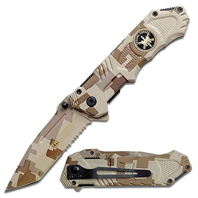TacForce Tf458Sf Cuchillo Tascabile,Unisex - Adulto, Negro, un tamaño
