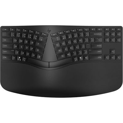 HP 960 Tastiera Ergonomica Wireless, Connessione rapida Swift Pair e Dongle Unifying, 20 Tasti Programmabili, standard Intel Evo, Multidispositivo, Tasto Copilot, Autonomia fino a 24 Mesi, Nero