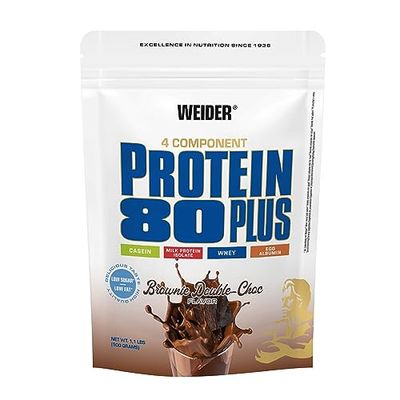 Weider Protein 80 Plus Protein Powder, Chocolate, 4 Multi Component High Quality Protein Sources, Low Fat & Sugar, 500g,WN-30115